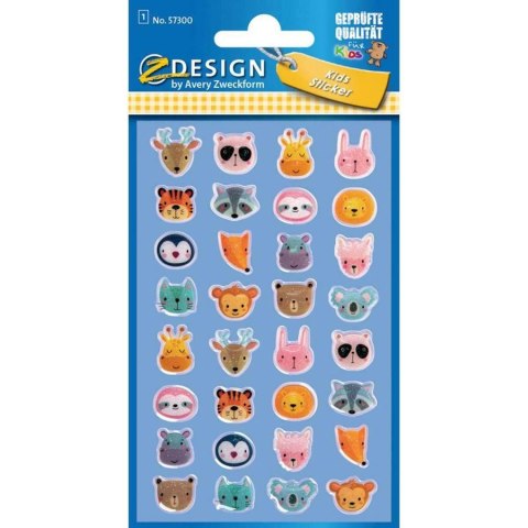 STICKERS 8X16 CM FLASH ANIMALS ZWECKFORM 57300