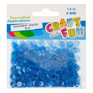 ROUND TRANSPARENT SEQUINS 8 MM BLUE CRAFT WITH FUN 439327