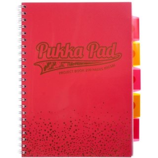 BOOKLEET A4 100 SHEETS GRID TRANSPARENT BINDING PINK PUKKA 8247-BLSSQ