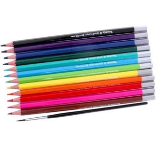 WATERCOLOR PENCILS 12 COLORS BRUSH COLORINO PATIO 33039