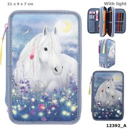 3-compartment pencil case with accessories Miss Melody Fireflies LED 12392A