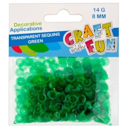 TRANSPARENT SEQUINS ROUND 8 MM GREEN CRAFT WITH FUN 439329