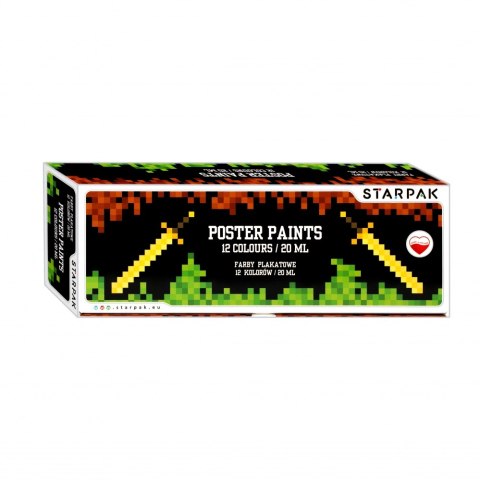 POSTER PAINTS 12 COLORS 20 ML PIXEL GAME STARPAK 492052