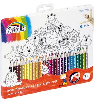 FIORELLO SUPER SOFT PENCILS 24 COLOR METAL PACK.