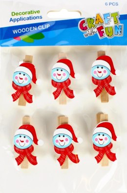 WOODEN CLIPS CHRISTMAS SNOWMANS CRAFT WITH FUN 481017