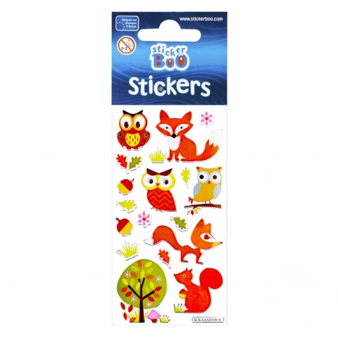 STICKERS 6X18 CM SILVER OWL/FOX STICKER BOO 382525