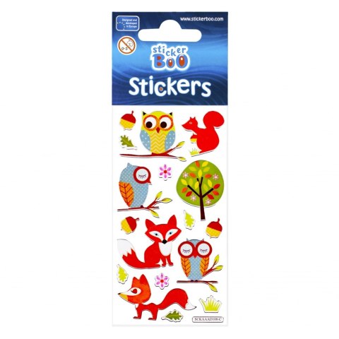 STICKERS 6X18 CM SILVER OWL/FOX STICKER BOO 382525