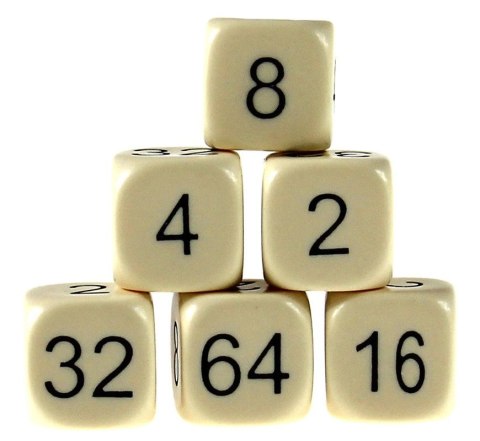 Doubling dice 16 mm (Backgammon) - 6 pcs. (HG)