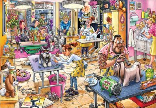 1000 piece puzzles Wasgij Mystery 23 - Salon for dogs