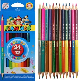 TWO-SIDED PENCILS 12/24 COLORS/180 FLAMINGO