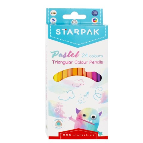 TRIANGULAR PENCILS 24 COLORS PASTEL STARPAK 472398