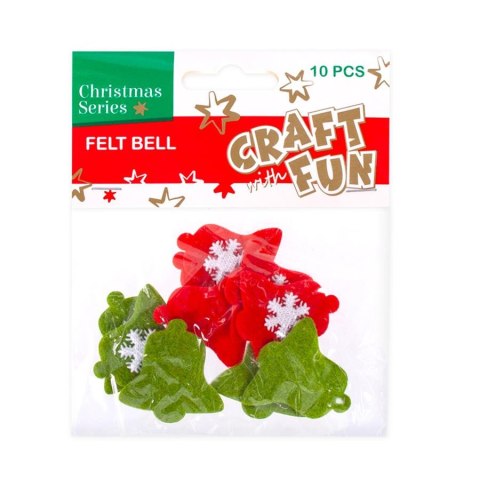 DECORATION BN FELT BELLS 10PCS CF PBH 40/400