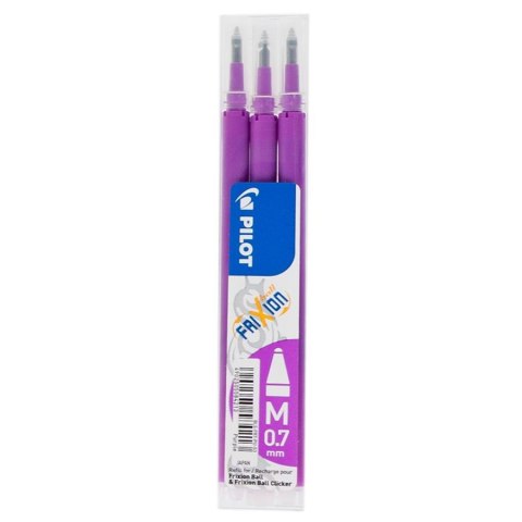 PURPLE PEN REFILLS 3 PIECES FRIXION BLS-FR7 PU PILOT