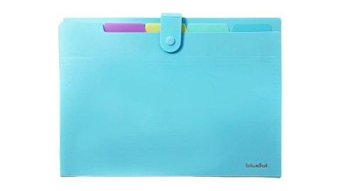 FOLDER PP A4 STOP 5 COMPARTMENT BLUE PAST B-FOL BIURFOL