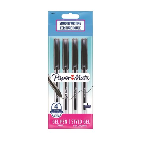 PEN GEL JIFFY BLACK - 4 PCS PAPER-MATE CASE