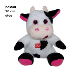 SOFT TOY COW WITH VOICE 20CM SITTING K1238 SA SUN-DAY