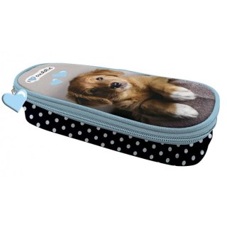 PENCIL CASE OVAL POUCH 1 ZIPPER 1 FLAP SWEET DOG BENIAMIN 111264 BEN BENIAMIN