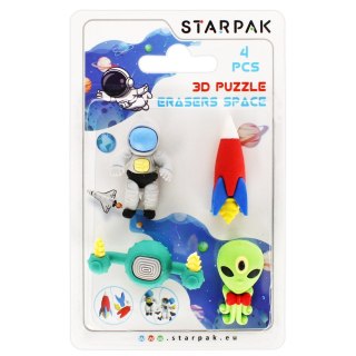 Eraser 3D PUZZLE SPACE OP. 4 PCS. STARPAK 505320 STARPAK