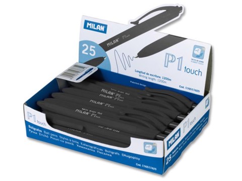 PEN MILAN P1 TOUCH BLACK, BOX 25 PCS.