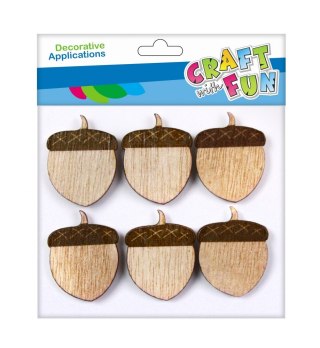 DECORATIVE SELF-ADHESIVE WOODEN Acorn CRAFT WITH FUN 463784