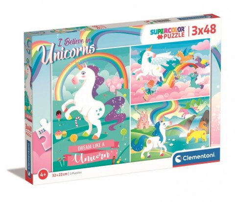 PUZZLE 3X48 ELEMENTÓW UNICORNS CLEMENTONI 25231 CLEMENTONI