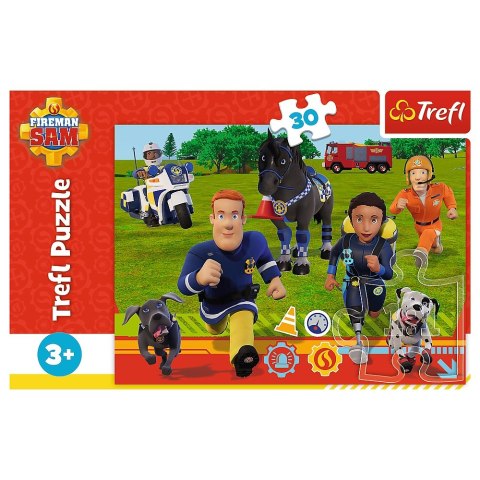 PUZZLE 30 ELEMENTÓW STRAŻAK SAM GOTOWI DO POMOCY TREFL 18297 TR TREFL