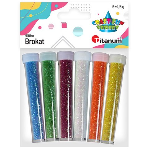 GLITTER VIALS OF 6 COLORS X4,5G TITANUM CRAFT-FUN SERIES MTJF-WSG6P2