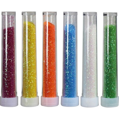 GLITTER VIALS OF 6 COLORS X4,5G TITANUM CRAFT-FUN SERIES MTJF-WSG6P2