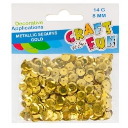 SEQUINS METALLIC BUTTONS 8MM GOLD CRAFT WITH FUN 290856