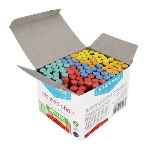 SCHOOL CHALK 5 COLORS PACK 100 PCS. STARPAK 472796