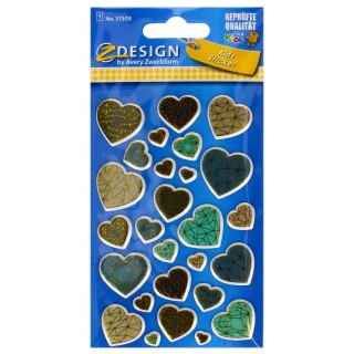 STICKERS 80X160 GOLD HEARTS ZF B/C ZWECKFORM 57309 AVER