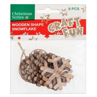 DECORATIVE ORNAMENT WOODEN SNOWFLAKES PENDANTS CRAFT WITH FUN 438593