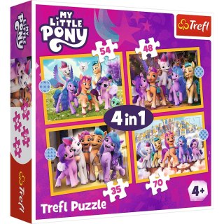 PUZZLE 4W1 POZNAJ KUCYKI PONY TREFL 34624 TR TREFL