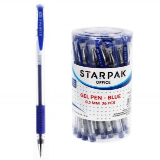 GEL PEN WITH GRIP BLUE A 36PCS TUBE STARPAK 447844
