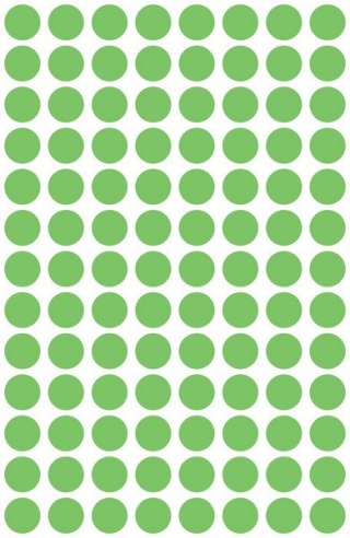 SELF-ADHESIVE LABEL 8 CIRCLES GREEN B/C OP416PCS ZWECKFORM 3179KOL