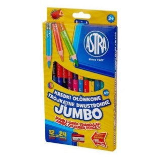 TWO-SIDED PENCILS 24 COLORS JUMBO TRIANGULAR ASTRA 312118001