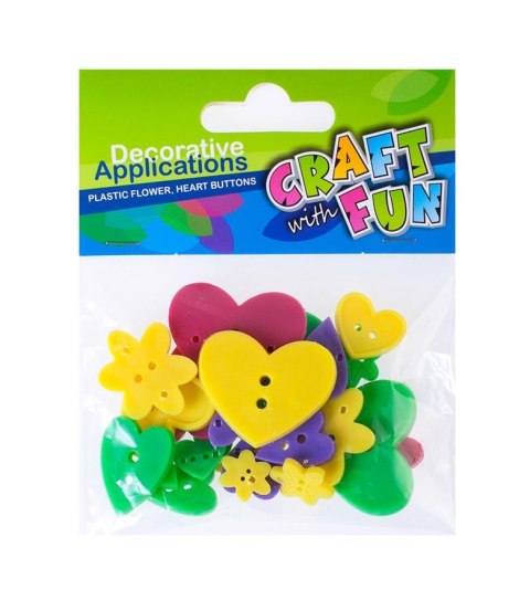 ROUND PLASTIC BUTTONS CRAFT WITH FUN 304051