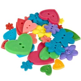 ROUND PLASTIC BUTTONS CRAFT WITH FUN 304051