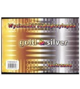COLOR SELF-ADHESIVE PAPER A4 6 SHEETS METALLIC GOLD-SILVER CORMORANGE 057566