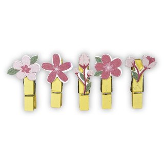 WOODEN BUCKLES WITH FLOWERS DECOR 10 PCS. TITANUM CRAFT-FUN SERIES
