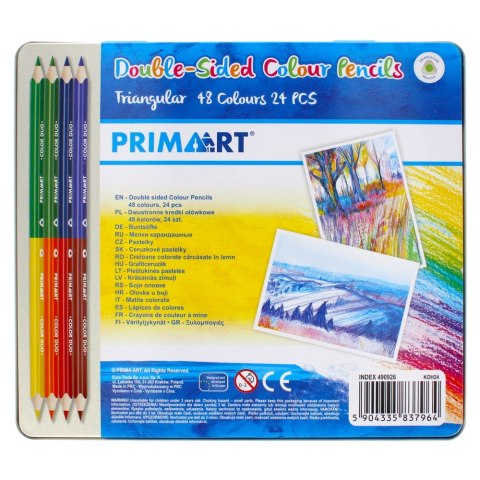 PENCILS 2 SIDED 48 COLORS TRIANGULAR PRIMA ART 490926