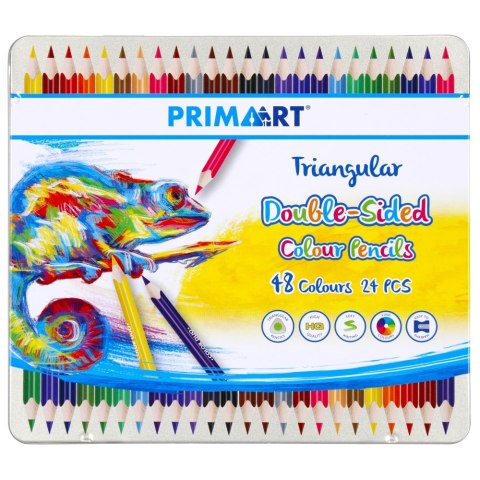 PENCILS 2 SIDED 48 COLORS TRIANGULAR PRIMA ART 490926