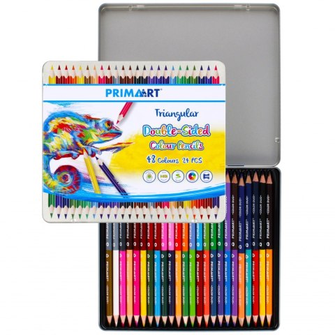 PENCILS 2 SIDED 48 COLORS TRIANGULAR PRIMA ART 490926