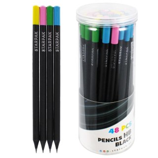 ROUND PENCIL BLACK TUB A 48 STARPAK 472405