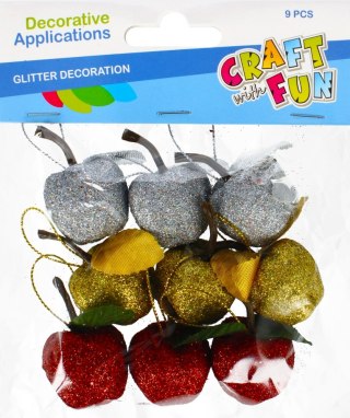 DECORATIVE EMBELLISHMENTS GLITTER APPLES CRAFT WITH FUN 481015