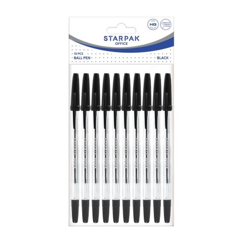 BALL PEN CRISTAL BLACK 10 PIECES STARPAK 452227