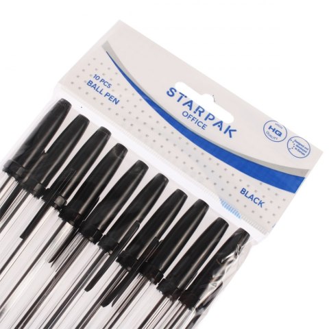 BALL PEN CRISTAL BLACK 10 PIECES STARPAK 452227