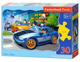 PUZZLE 30 ELEMENTÓW, KONTUROWE POLICE CHASE CASTORLAND B-03785 CASTOR