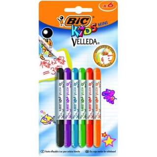 MARKERY SUCHOŚCIERALNE KIDS MINI VELLEDA BLISTER 6 SZT. BIC 8413871 BIC