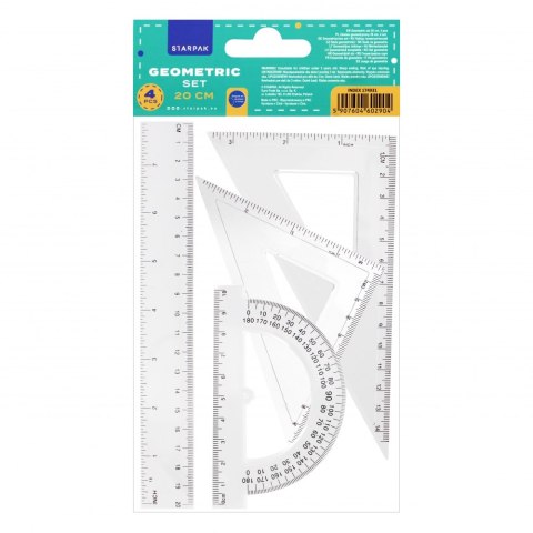 ZESTAW SZKOLNY GEOMETRYCZNY 20CM 4EL.STARPAK 174931 STARPAK